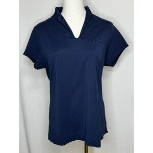 Womens Lexus size Large Shirt Navy Blue Lexus Logo V Neck Work Dealership Office